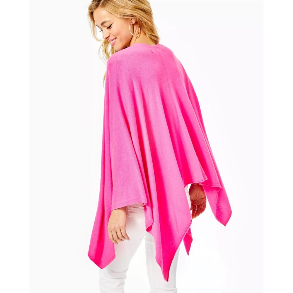 Lilly Pulitzer Terri Pink Cashmere Wrap One Size - Picture 2 of 11